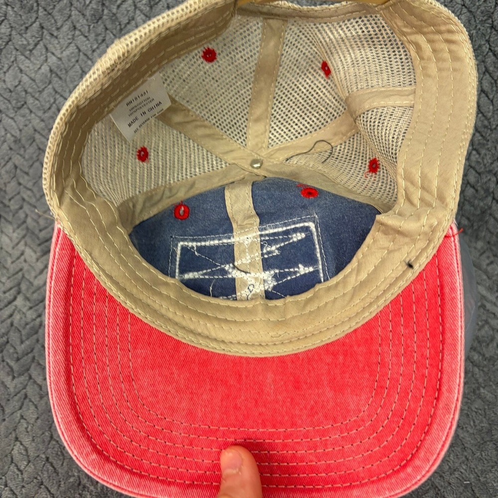 Unbranded USA American Flag Snapback OSFM Red Blue Mesh Trucker Hat - Picture 7 of 9